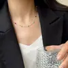 Diseño de nicho estilo coreano collar de frijol color plata de ley 925 cadena de clavícula simple para mujer verano ins celebridad de Internet dopamina