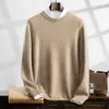 Suéter de Cachemira con Cuello Redondo 2026 Otoño e Invierno Nuevo Suéter Básico Grueso Liso para Hombre Estilo Coreano Holgado Suéter Pulóver de Media Edad