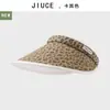 Influencer Blogger de Moda Recomienda Diadema Estampado de Leopardo Sombrero de Copa Abierta Sombrero de Sol de Verano al Aire Libre para Chicas Xiaohongshu Protección Solar