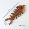 Pente de Massagem Espinha de Peixe de Sândalo Pente Raspador de Meridianos da Cabeça Multifuncional Pente de Sândalo Grande de Dentes Largos para Nariz e Rosto