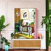 Pinturas Decorativas para Colgar en la Sala de Estar, Dormitorio, Comedor; Pinturas de Entrada Texturizadas; Arte de Pared Artístico; Tapa de Caja Eléctrica; Escena de Café