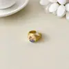 Mismo Estilo que el de la Blogger de Instagram, Anillo de Acero Inoxidable Dorado Mate de Lujo Resistente, Joyería Transfronteriza de Gama Alta y Exquisita, Ajustable