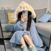 Coral de Invierno Terciopelo Cálido Pijama Perro Canela Azul Conjunto de Pijamas Perro de Orejas Grandes Se Puede Usar Fuera de Casa Ropa Suave