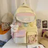 Mochila de Cor Contrastante, Fresca e Doce, com Aparência de Alta Qualidade, Novo Estilo, para Alunos do Ensino Fundamental e Médio, Mochila Simples e Leve para Mulheres
