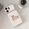 Adecuado para funda de teléfono móvil Opporeno14, estilo coreano de alta gama, simple Reno15 cobertura total de lente, Oso de lunares azules