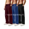 Moda Callejera de Verano para Hombre Color Sólido Cordón Pantalones Rectos Jogger Pantalones de Chándal Versátil de Moda En Stock