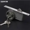 Cerradura de gancho para puerta corrediza redonda de acero inoxidable con llave, cerradura empotrada para puerta corrediza para puertas corredizas interiores de madera