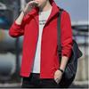 Chaqueta informal fina de primavera y otoño para hombre y mujer, impermeable, resistente al viento, con capucha deportiva desmontable, ropa de viaje