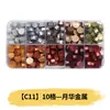 Perlas de cera octogonales, 100 estilos en compartimentos separados, perlas de cera para sellos de cera, empaque de caja de color mixto, venta al por mayor
