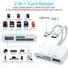Novos produtos transfronteiriços são adequados para a interface OTG 2 em 1 do telefone Android da Apple para o leitor de cartão SD / TF / USB2.0