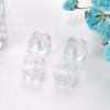 Arete de tuerca con tapón trasero de silicona de plata 925 estilo coreano de cuatro hojas, aretes transparentes con tapón para los oídos, tapón para los oídos antideslizante DIY