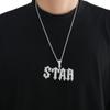 Collar con colgante de letra Burr de hip-hop europeo y americano, collar de letra personalizado privado, colgante de combinación de costura DIY, accesorios