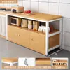 Cozinha rack multifuncional armário chão mesa de corte bancada multicamadas armário de armazenamento para micro-ondas armário lateral estreito