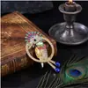 Broche Papagaio Colorido de Diamante em Liga de Metal Retrô, Versátil, Lapela Animal de Alto Padrão, Acessórios de Vestuário Luxuosos e Exquisitos