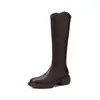 Botas de jinete de estilo británico a la moda para adelgazar de 5 cm, nueva colección otoño/invierno 2026, puntera redonda, tacón grueso, botas hasta la rodilla para mujer
