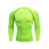 Stock Nacional Deporte al Aire Libre Fitness Alta Elasticidad Secado Rápido Ciclismo Entrenamiento Top Delgado Ajustado con Mangas Largas de Colores