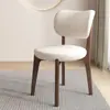 Silla de comedor de madera maciza estilo nórdico italiano, para uso doméstico, silla con respaldo de cojín suave de lujo ligero, mesa y silla de comedor modernas minimalistas, silla para apartamento pequeño