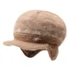 Gorro de punto grueso, cálido y resistente al frío para otoño e invierno, forrado de polar, para madres y abuelas de mediana edad y mayores, con protección para las orejas