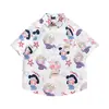 Camisetas de Manga Corta Divertidas con Dibujos Animados y Graffiti Estilo Hong Kong Veranieño para Hombres y Mujeres Estilo Dopamina Sueltas Dulces Florales Camisas Modernas