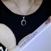 Collar Real de Zafiro Princesa Diana para Mujer Cadena de Clavícula de Tesoro de Color Elegante y Lujoso Colgante Ovalado Temperamento Noble