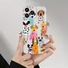 Estilo Ins Retro Estilo Pintura al Óleo Ilustración de Cachorro Manzana 18Pro Funda para Teléfono Móvil Pintada Impresión de Alta Definición Cubierta Protectora Transparente