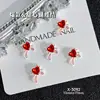 Laço Angulado de Resina Estilo Coreano Tendência Nail Art Strass Acessórios de Unha Doce Venda por Atacado