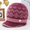 Gorro de punto de otoño e invierno para madre de mediana edad y anciana, cálido para mujer, con felpa adicional, protección contra el frío, gorro de lana para señora mayor, gorro de algodón con protección para las orejas de la abuela