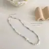 Novo Colar de Pérola Turquesa Estilo Chinês para Mulheres Verão Cor Fresca Pequena Moda Luxo Leve Dopamina Corrente Clavicular com Contas