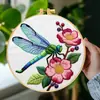 Kit de Bordado de Libélula Floral, Estilo Nórdico, Decoración de Sala de Estar Ins, Arte de Pared Hecho a Mano DIY, Venta al por Mayor desde el Fabricante