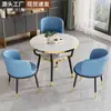 Mesa Pequeña de Té para Balcón, Juego de Mesa y Sillas Pequeñas para Reuniones y Negociaciones de Oficina, Mesa de Café Pequeña para Apartamento Pequeño del Hogar, Mesa de Comedor, Mesa Redonda Pequeña de Ocio