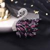 Ropa de Cristal Coreano, Personalizada, Simple, Moderna y Versátil, Broche Retro de Cisne con Perlas y Diamantes Incrustados, Corsage, Venta al por Mayor de Alta Gama