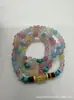 Pulseira de Ágata com Mantra de Seis Palavras Estilo Étnico, Pulseira-Colar de Múltiplas Camadas com 108 Contas, Produto Popular para Atrações Turísticas