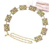 Cadena de cintura para mujer, cinturón decorativo fino, simple y versátil, combina con vestidos, cadena de hierro estilo étnico plateado, cinta para falda con borla