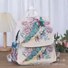 Bolsa de jacquard bordada en lienzo estilo étnico de Yunnan, funda de sofá, mochila casual de viaje para mujer, mochila bordada con hilo dorado, bolso de pecho