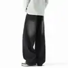 Jeans de Pierna Recta para Hombre Otoño Marca de Moda Pantalones de Pierna Curva Sueltos Rectos Rústicos Americanos Atractivos Pantalones Largos de Pierna Ancha para Hombre