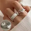 Anillo de Perlas de Imitación de Alta Gama para Mujer, Exquisito y Lujoso Anillo Abierto de Malla Floral, Estilo de Nicho de Moda para el Dedo Índice