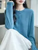 Elegante y duradero top de lentejuelas con cuello redondo, diseño simple y elegante, ligero y transpirable, perfecto para el atuendo de trabajo de otoño e invierno para mujer.