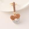 Moda Popular en Internet Mickey Hueco con Diamantes Completos Llavero para Coche Anillo Decorativo para Bolso Colgante de Cuerda de Cuero Pequeño Regalo