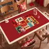 Mantel Rojo de Año Nuevo, Impermeable, Resistente al Aceite, No Lavable, Resistente al Calor, Mantel Individual para Mesa, Mantel para Mesa de Café con Ambiente del Año del Caballo, Protector de Escritorio