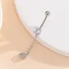 Anel de Umbigo Europeu e Americano Cruzado Zircônia Prego de Umbigo Aço Inoxidável Anel de Umbigo Joia de Body Piercing