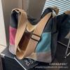 Bolso Grande de Cuadros Bloque de Color de Moda para Mujer Este Año 2026 Nueva Moda Bolso de Lona Más Vendido Bolso Cruzado de Gran Capacidad