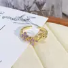 Anel Aberto Gota de Óleo Esmaltado Luz Luxo Alto Padrão Anel Caixa Cega Ao Vivo Vintage Estilo Palácio Flor