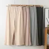 Pantalones de mujer embarazada sin abdomen libre Otoño e Invierno Nuevo estilo Pantalones de pijama con soporte abdominal Ajustable Color sólido Ropa exterior Pantalones de casa de pierna recta y pierna ancha
