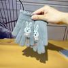 Guantes de lana de punto cálidos para invierno para niños, lindos de dibujos animados, jacquard tridimensional, para niñas, coreanos, nuevos, de dedo completo