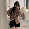 Camisa retro de cuadros de otoño para estudiante, estilo coreano ins, holgada, de manga larga