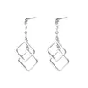 Pendientes de Aro Cuadrado Geométrico Amanecer de Primavera Diseño Simple Diseño Rombo Pendientes de Línea para Oreja Cuadrado Hueco Pendientes Elegantes de Doble Capa