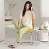 Pijama de Verano para Mujer, Pantalón Corto de Algodón con Mangas Cortas, Suéter Delgado de Cuello Redondo, Dulce y Lindo, Se Puede Usar Afuera, Conjunto para Estar en Casa