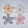 Bordado de Ponto Flor de Cinco Pétalas Flor Estereoscópica de Cetim Material DIY Feito à Mão Acessórios de Cabelo Corsage Flor de Sapato Decoração de Acessórios de Vestuário