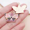 Amazon Transfronterizo Estilo Retro Pastoral Mariposa Colorida Aleación Accesorios Pendientes DIY Colgante para Bolso Colgante Decorativo