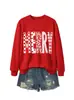 Amazon Wish Navidad nueva moda versátil para mujer sudadera alegre de cuadros lunares florales para exportación